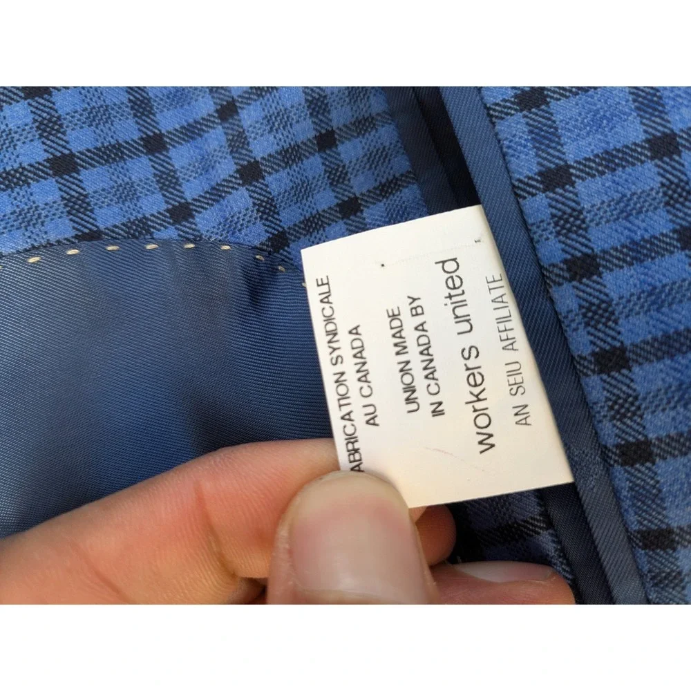 NWT Jack‎ Victor 1913 Luxury Collection Blue Plaid Blazer 40R Made in Canada